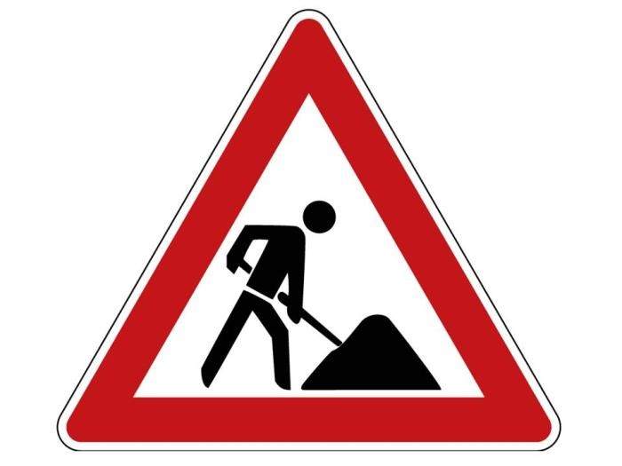 Verkehrszeichen "Vorsicht Baustelle"