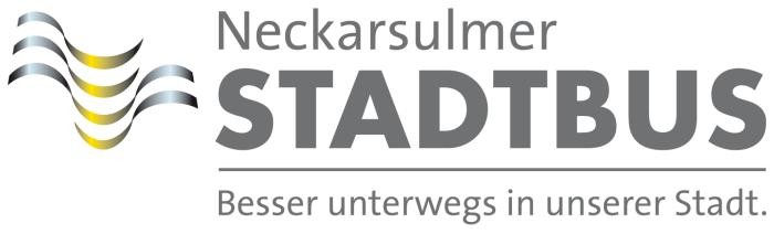 Logo des Neckarsulmer Stadtbusses mit Claim "Besser unterwegs in unserer Stadt"  