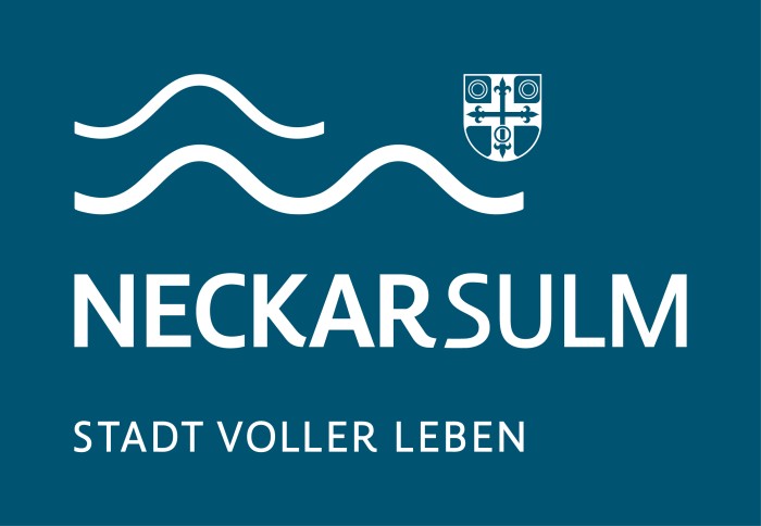 Logo der Stadt Neckarsulm mit Claim "Stadt voller Leben"  