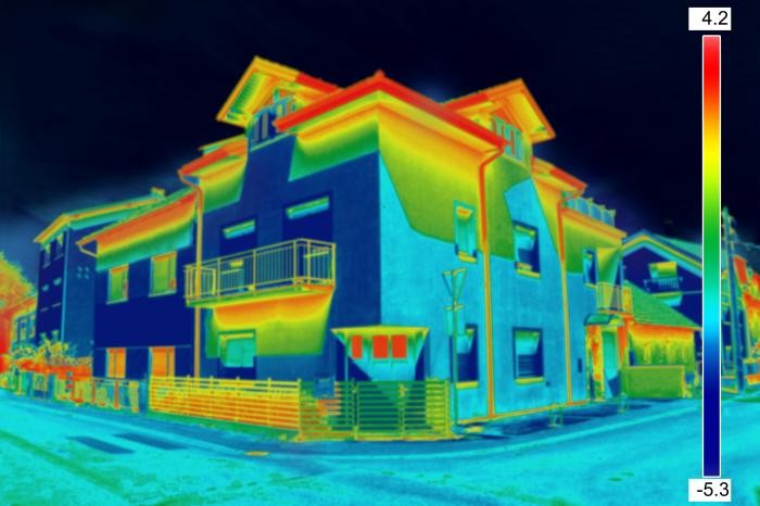 Wärmebild eines Wohnhauses 