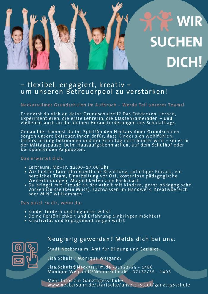 Ehrenamtliche Mitarbeiter gesucht