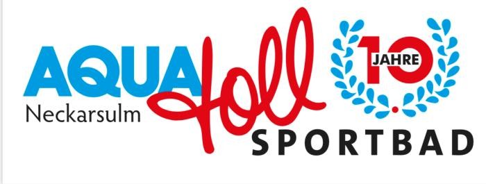Jubiläumslogo des AQUAtoll Sportbades  