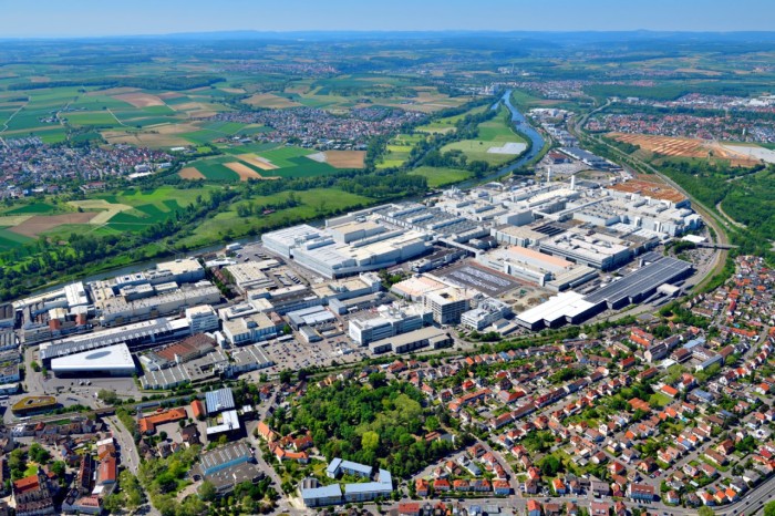 Luftbild des Audi Werks Neckarsulm 