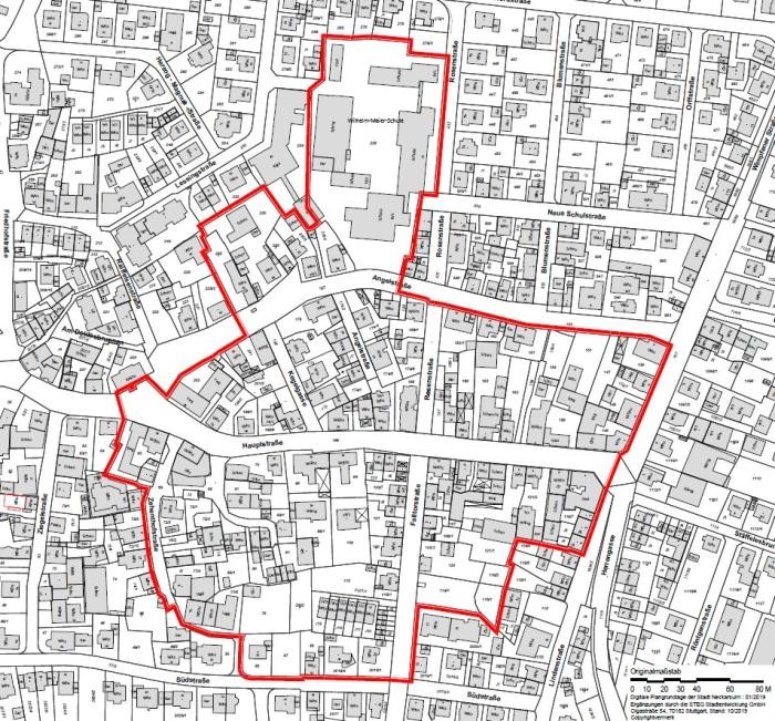 Abgrenzungsplan des Sanierungsgebiets "Obereisesheim Freibrunnen" Plan: STEG/Amt für Stadtentwicklung und Baurecht