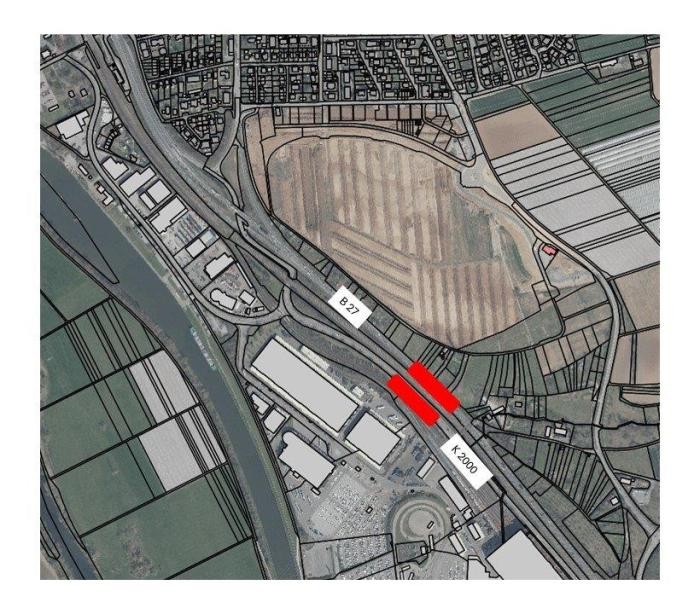 Lageplan des halbseitig gesperrten Straßenabschnitts Lageplan: Stadt Bad Friedrichshall