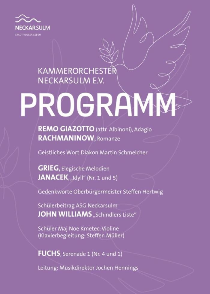 Programm zum Konzert  Programm zum Konzert