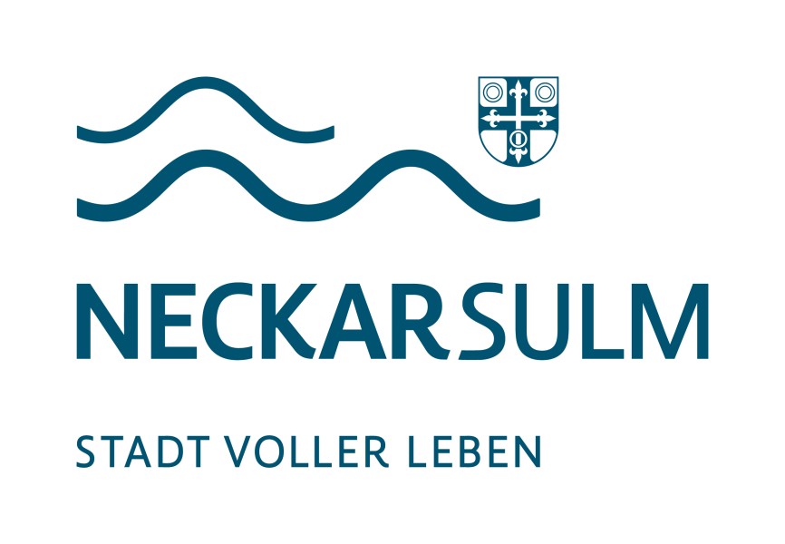 Logo der Stadt Neckarsulm mt Claim "Stadt voller Leben"  