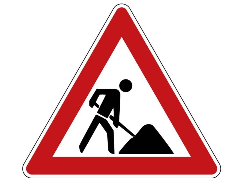 Verkehrszeichen "Achtung Baustelle"  