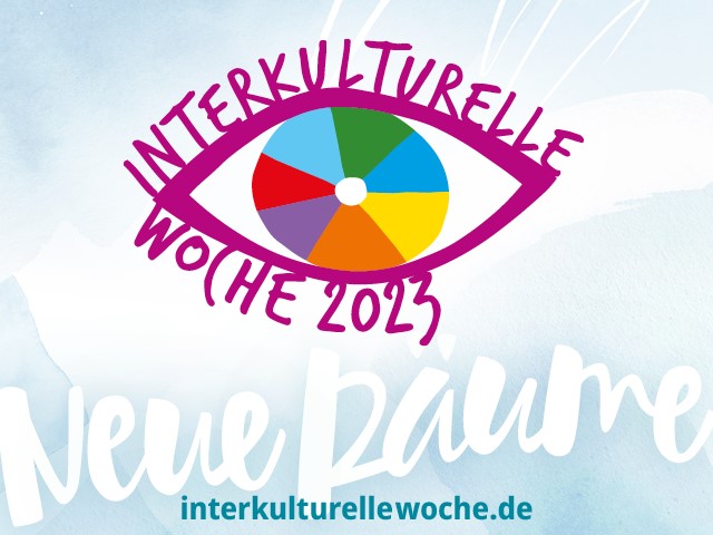 Logo der Interkulturellen Woche 2023 mit Motto "Neue Räume"  